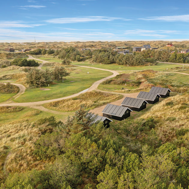 Vejers Strand Camping Hytter Udendørs Drone